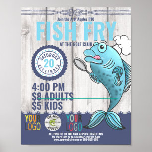 Poster Peixe Fry: Flyer para arrecadação de fundos, Pei