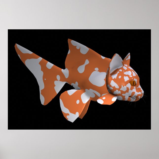 Poster Peixe-gato-de-laranja-branco (Frente)