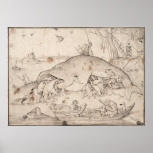 Pôster Peixe grande come peixe pequeno por Pieter Bruegel