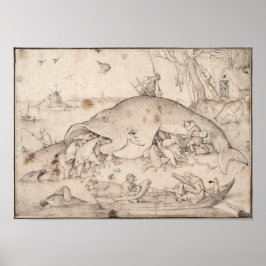 Poster Peixe grande come peixe pequeno por Pieter Bruegel
