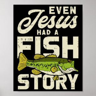 Poster Peixe Jesus História Pescador Deus Cristo Pescando