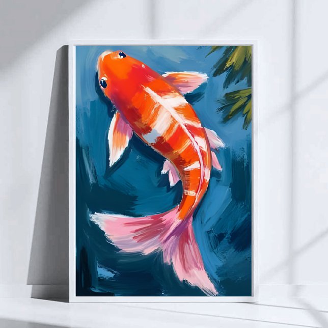 Poster Peixe Koi Aquarela Bonita (Criador carregado)