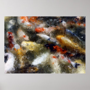 PÔSTER PEIXE KOI DE SANJUSANGENDO TEMPLE - KYOTO JAPÃO