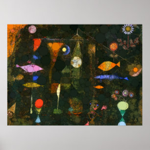 Poster Peixe magia, pontos infinitos por Paul Klee