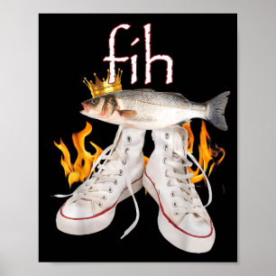 Poster Peixe Mal Escrito Fih Scute Ss Cute Sss Peixe Dive