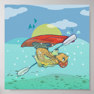 Poster Peixe num caiaque