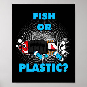 Poster Peixe Ou Proteção Plástica Do Ambiente Natureza Co