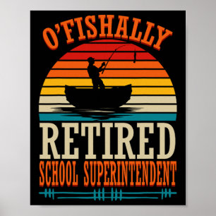 Poster Peixe Pescando O'fishally Aposentado Superintenden