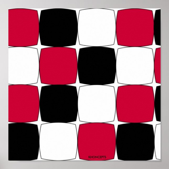 Pôster Peixe preto, branco e vermelho por Celeste Sheffey (Frente)