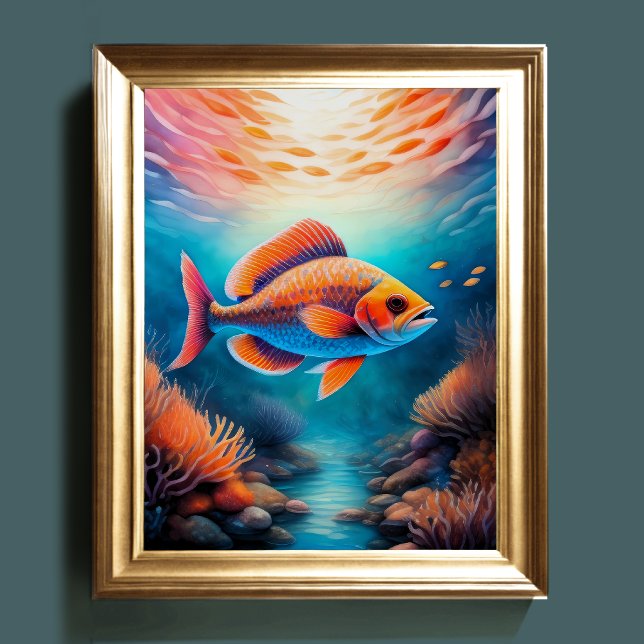 Poster Peixe-recife de pintura aquática (Criador carregado)