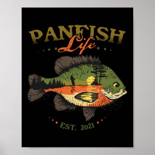 Poster Peixe Sunfish Panfish Vida Est 2021 Pesca Pescador