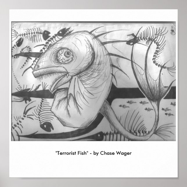 Pôster "Peixe Terrorista" (Frente)
