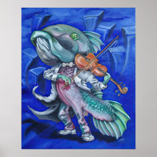 Poster Peixe tocando violino