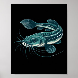 Poster Peixe-Trabalho de arte de Pesca Vintage