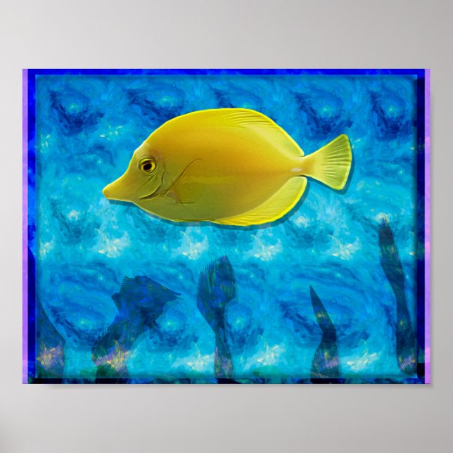 Poster Peixe tropical amarelo (Frente)