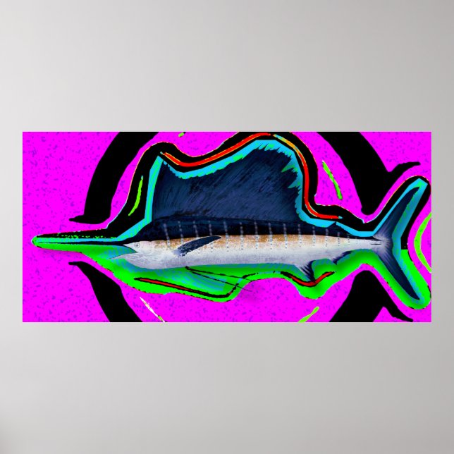 Poster Peixe-vela Opt-Art do Pacífico (Frente)