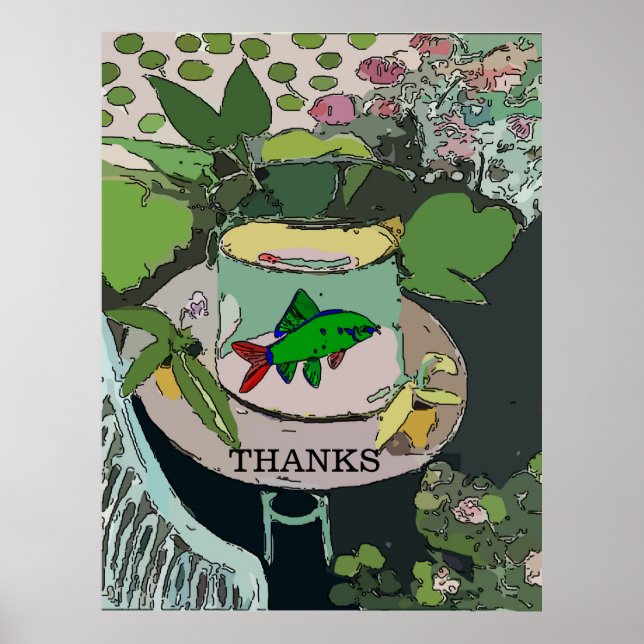 Poster Peixe Verde em Bolsa (Frente)