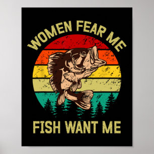 Poster Peixe Vintage Engraçado Retro Byss Quer Me Mulhere