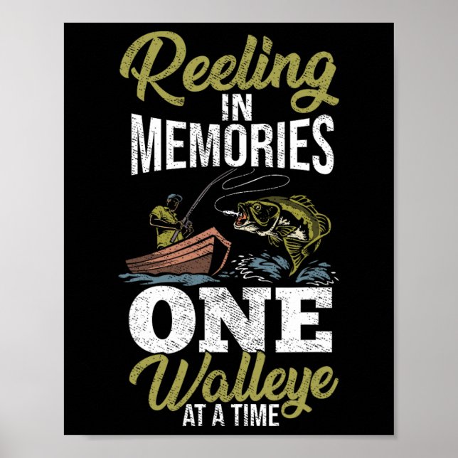 Poster Peixes caçando Sauger Angler Walleye Pescador Wall (Frente)