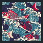Poster Peixes coloridos de carpa/Koi no canil<br><div class="desc">Peixes coloridos de carpas Koi/carp na onda,  peixes de padrão sem costura,  arte,  padrão,  japonês,  pop,  sem costura,  abstrato,  design gráfico,  asiático,  carpa,  papel,  onda,  vento,  fundo,  fundo,  desenho animado,  comemoração,  crianças,  cor,  colorida,  vintage,  ilustração,  retrô, </div>