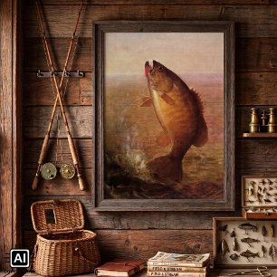 Pôster Peixes De Baixo Marrom, De Largemouth, Pesca Espor