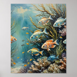 Poster peixes de recife tropical