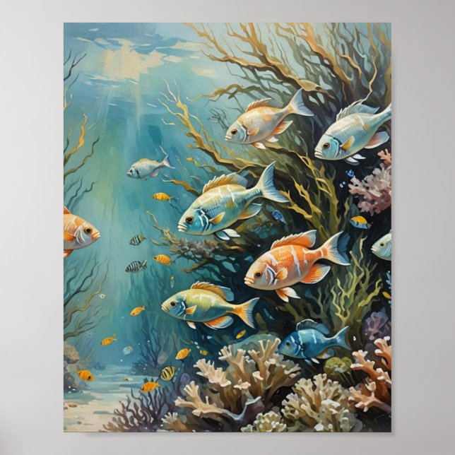 Poster peixes de recife tropical (Frente)