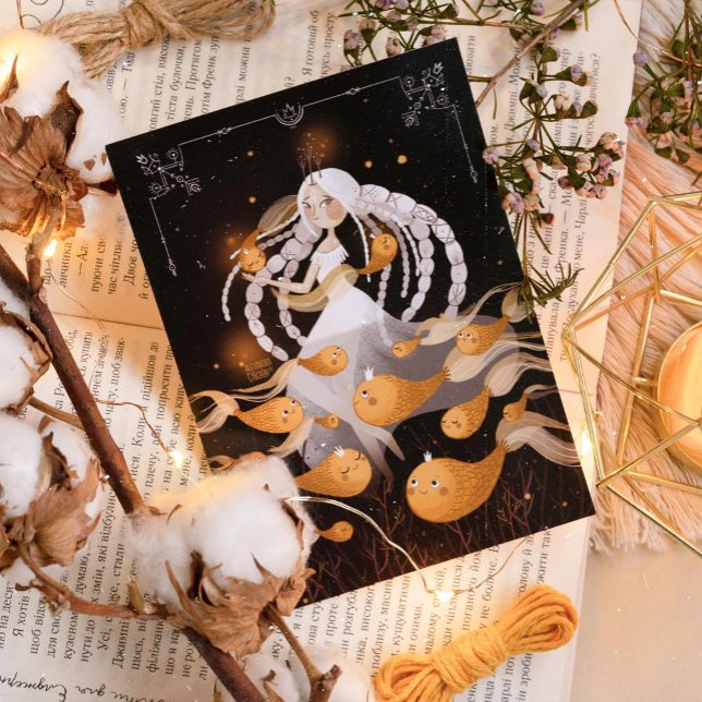 Pôster Peixes do Zodiac por Alexandra Dikaia (It is important for the Inner Pisces to remember that they shine brightly even by themselves. )