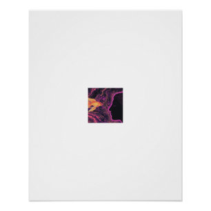 Pôster Peixes Dourados de Neon e Silhueta