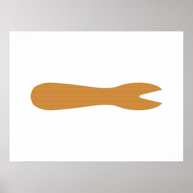 Poster Peixes e Chips Compram Fork de Madeira (Frente)