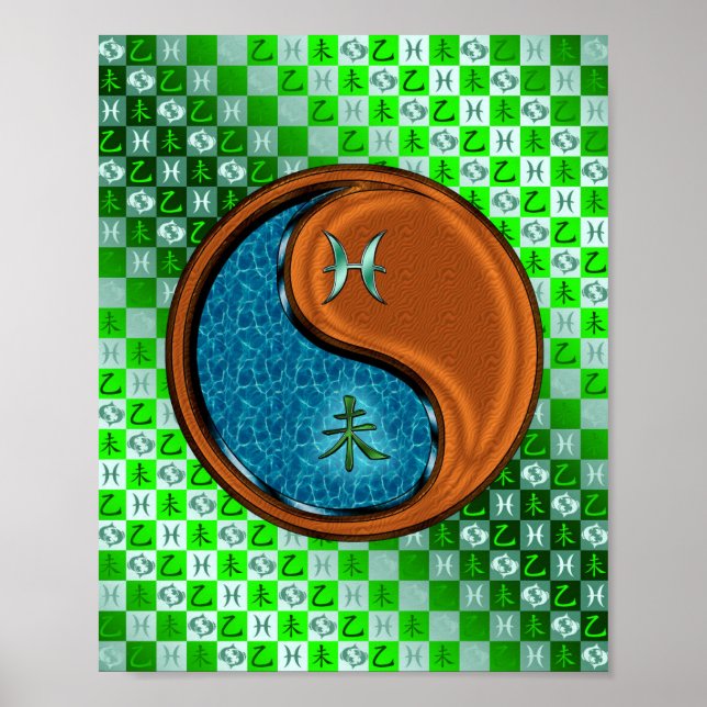 Poster Peixes e madeira (Frente)