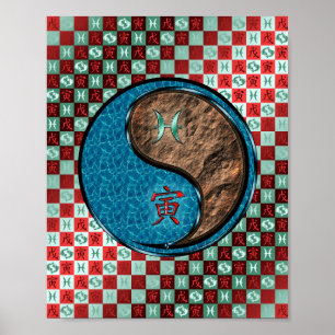 Poster Peixes e Tigre da Terra