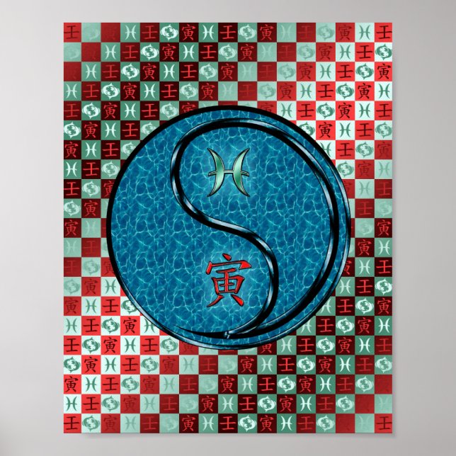 Poster Peixes e Tigre de Água (Frente)