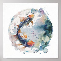 Peixes Koi Japoneses Em Bolha