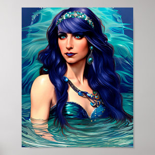 Poster Peixes Mermaid Queen Original Fantasy art