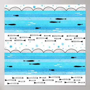 Poster Peixes no mar