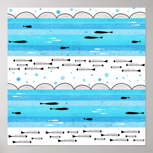 Poster Peixes no mar (Frente)