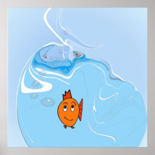 Poster Peixes Preocupados com bolhas