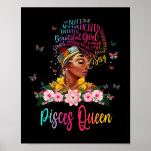 Poster Peixes Rainha Negra Mulheres Persistentes