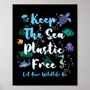 Poster Peixes salvam mar proteção salvam oceanos naturais