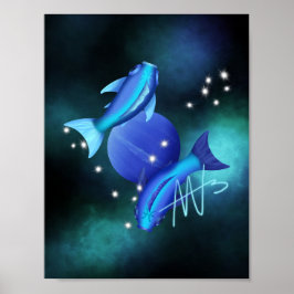 Poster Peixes Starry Neptune Zodiac