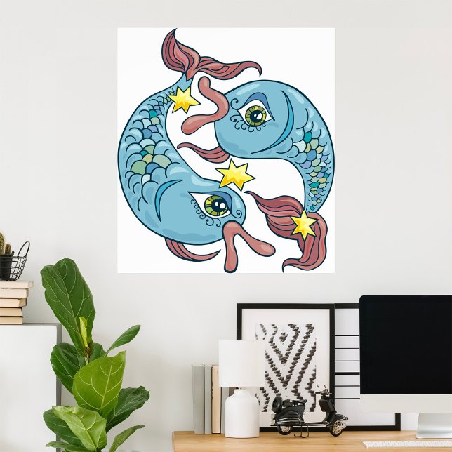Poster Peixes Zodiac Fish Horoscope (Criador carregado)