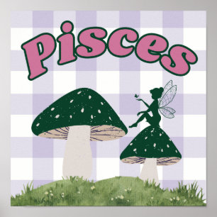 Poster Peixes Zoditagecore Fairy Mushroom