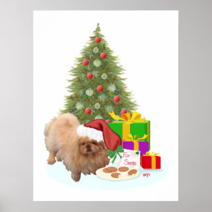 Pôster Pekingese Christmas