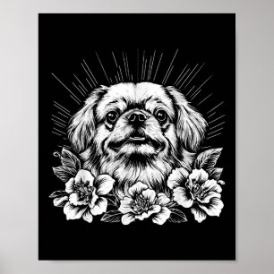 Poster Pekingese Dog Lover Estilo Retro Tatuagem