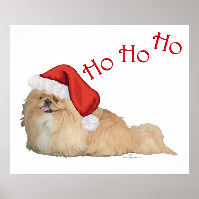 Pôster Pekingese Santa Claus (Frente)