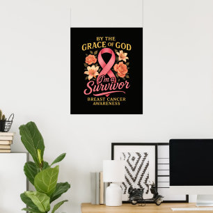 Poster Pela Graça de Deus Sobrevivente de Câncer de Mama