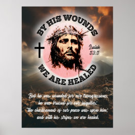 Poster Pelas Feridas, Estamos Curados, Páscoa 3:4