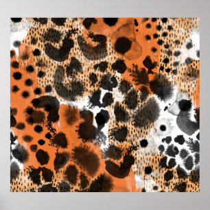Poster Pele animal: padrão leopardo criativo.