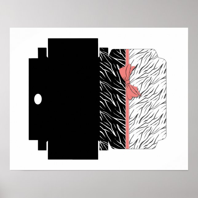Poster Pele de zebra estrias de couro branco preto, de ti (Frente)